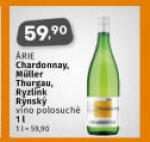 ÁRIE Chardonnay, Müller Thurgau, Ryzlink Rynský Vlno polosuché