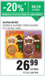 ALPHA BITES Cereale ALFABET, FARA ZAHAR/ CU CACAO