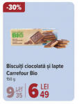 Biscuiți ciocolată și lapte Carrefour Bio