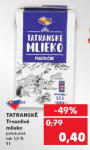 TATRANSKÉ Trvanlivé mlieko polotučné tuk 1,5 %