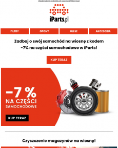 iParts.pl -  Zadbaj o samochód na wiosnę z kodem -7% na części w iParts