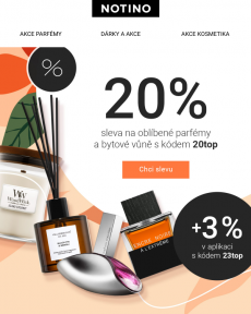 Notino - Chcete 23% slevu na TOP parfémy a bytové vůně? Čeká v naší appce.
