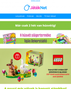 JátékNet - A nyuszi LEGO ajándékot hozott Neked!