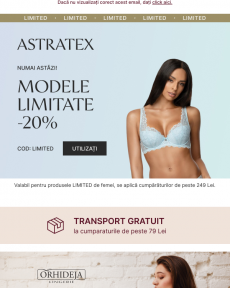 Astratex - Astăzi -20% la produsele limitate.