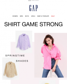 GAP - Shirts for long weekends, work & all your plans