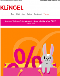Klingel - Právě startuje Velikonoční nákupní týden se slevami až do 70%!