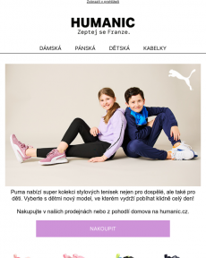 Humanic -  Puma pro celou rodinu ️ -15 % na dětskou obuv