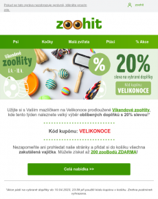 Zoohit.cz - 20% SLEVA na vybrané doplňky - Víkendové zooHity