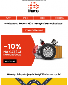 iParts.pl - Wielkanocne -10% na części samochodowe w iParts