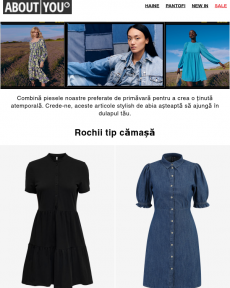 ABOUT YOU - Combinația perfectă: rochii tip cămașă + geci de blugi