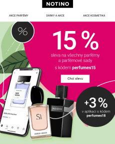 Notino -18 % na parfémy v naší appce, 15% sleva bez ní