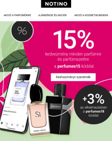 Notino -18% parfümökre az alkalmazásunkban, 15% kedvezmény nélküle