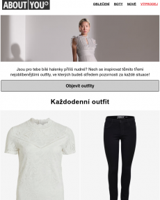 ABOUT YOU - 1 kousek - 3 outfity: bílá halenka