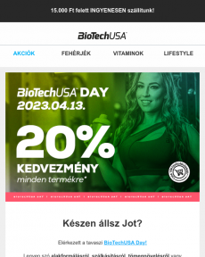 BioTechUSA - Ugye készen áll a kosarad?  Már elstartolt a 20%-os AKCIÓ