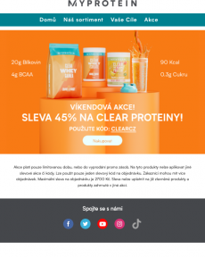 Myprotein - SLEVA 45% na Clear Whey!