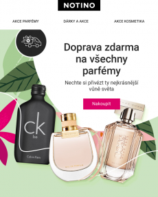 Notino - Doprava zdarma na VŠECHNY parfémy!