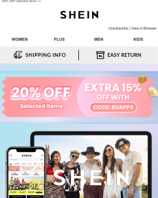 SHEIN - APP ONLY 20% OFF Selected Items