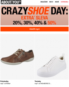 ABOUT YOU - Crazy Shoe Day: Pouze dnes až do -50 %