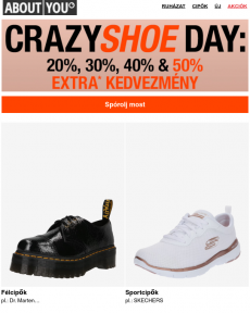 ABOUT YOU - Crazy Shoe Day: Csak ma akár -50%