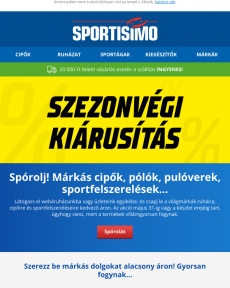Sportisimo -  Itt a szezonvégi kiárusítás! Spórolj a ruhák és felszerelések árán