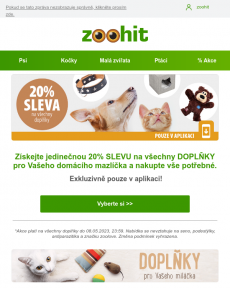 Zoohit.cz - 20 % SLEVA na všechny doplňky