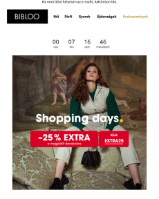 BIBLOO - Shopping Days | 25% kedvezmény | Utolsó lehetőség ►