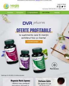 Vegis -  Preturi Speciale la suplimentele din plante de leac DVR Pharm!