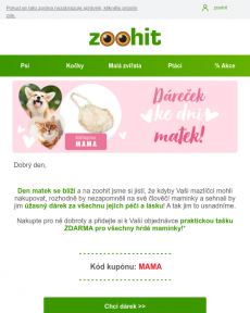 Zoohit.cz -  DÁREK ke Dni matek