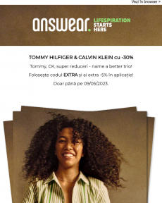Answear - TOMMY HILFIGER & CALVIN KLEIN cu -30% ️