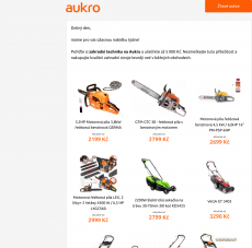Aukro - Speciální nabídka zahradní techniky na Aukru - NOVINKY