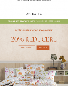 Astratex -  20% reducere la TOT | Transport gratuit