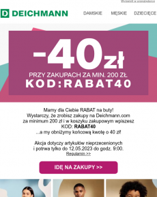 Deichmann - RABAT! -40 zł na buty w sklepie online