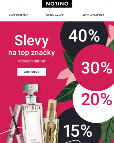Notino - Až 40% sleva na TOP značky čeká uvnitř.