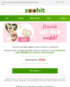 Zoohit.cz - Dárek ke Dni matek