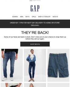 GAP - These favourites are now back in stock