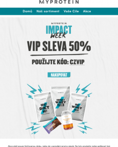 Myprotein - IMPACT WEEK - VIP SLEVA 50%