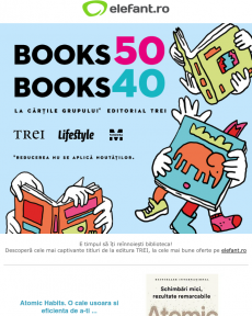 Elefant - BOOKS40 și BOOKS50 la titlurile editurii TREI