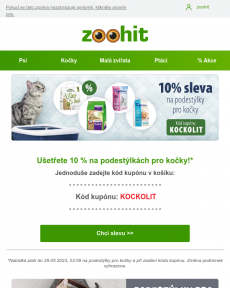Zoohit.cz - 10 % SLEVA na podestýlky