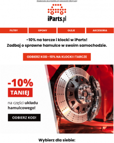 iParts.pl - Zadbaj o hamulce z kodem -10% na tarcze i klocki w iParts