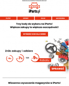 iParts.pl - -5%, -7%, lub -9% na części samochodowe w iParts.pl