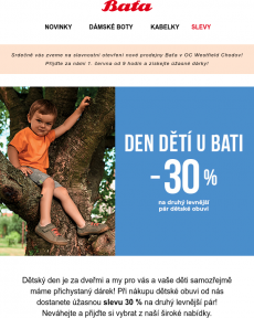 Baťa - Den dětí u Bati | Sleva 30 % na druhý levnější pár dětské obuvi