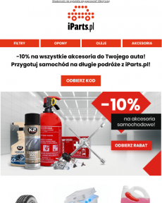 iParts.pl -10% na akcesoria do samochodu i garażu w iParts ‍
