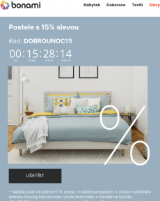 Bonami - Nenechte si ujít slevu 15 % na postele