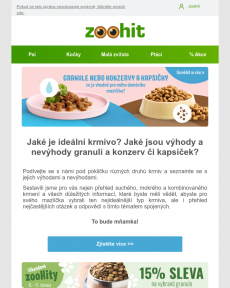 Zoohit.cz - Různé typy krmiv a jejich výhody