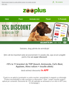 Zooplus -15% la bosch, Animonda, Cat's Best, Applaws, Gimcat, Biokat's + multe altele!