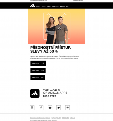 adidas - Letní nákupy: Přednostní přístup ke slevám až 50 %