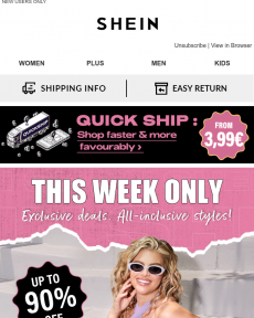 SHEIN - THIS WEEK ONLY Exclusive deals. All-inclusive styles