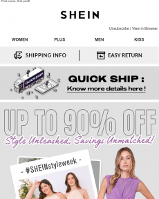 SHEIN - #SHEINstyleweek Style Unleashed, Savings Unmatched!