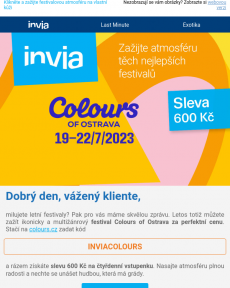 Invia.cz - Sleva 600 Kč na Colours of Ostrava