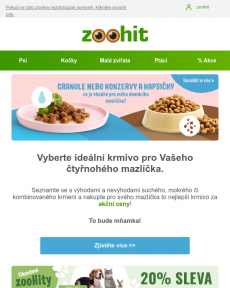 Zoohit.cz - Vyzkoušejte různé druhy krmiv za skvělé ceny